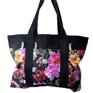 LeSportsac Everyday Large Tote Shoulder Bag Floral Bouquet 18" Travel PRISTINE